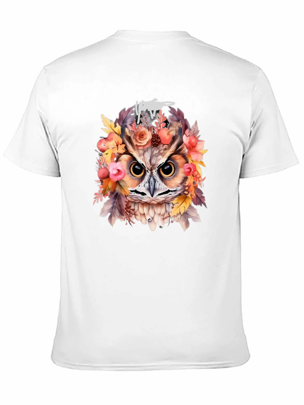 Floral Owl Graphic Print Black T-Shirt product image 10