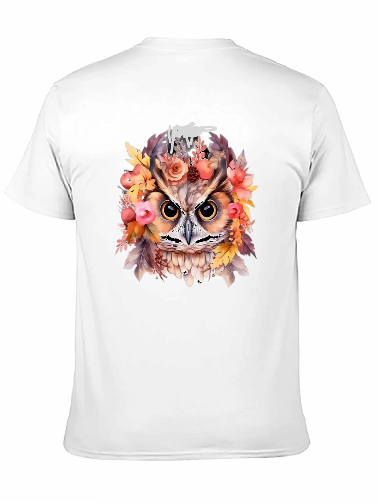 Floral Owl Graphic Print Black T-Shirt product image 10