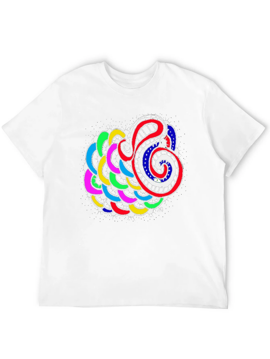 Abstract Colorful Graphic Print Black Tee product image 11