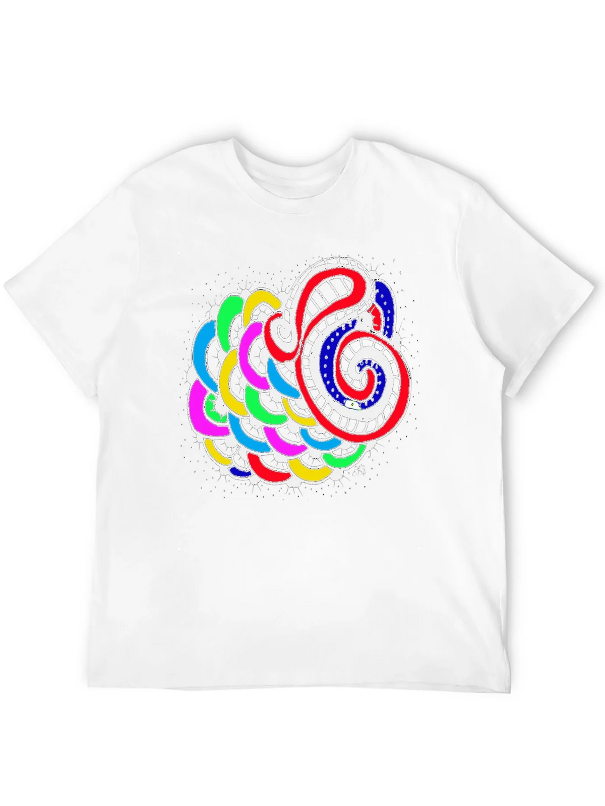 Abstract Colorful Graphic Print Black Tee product image 11