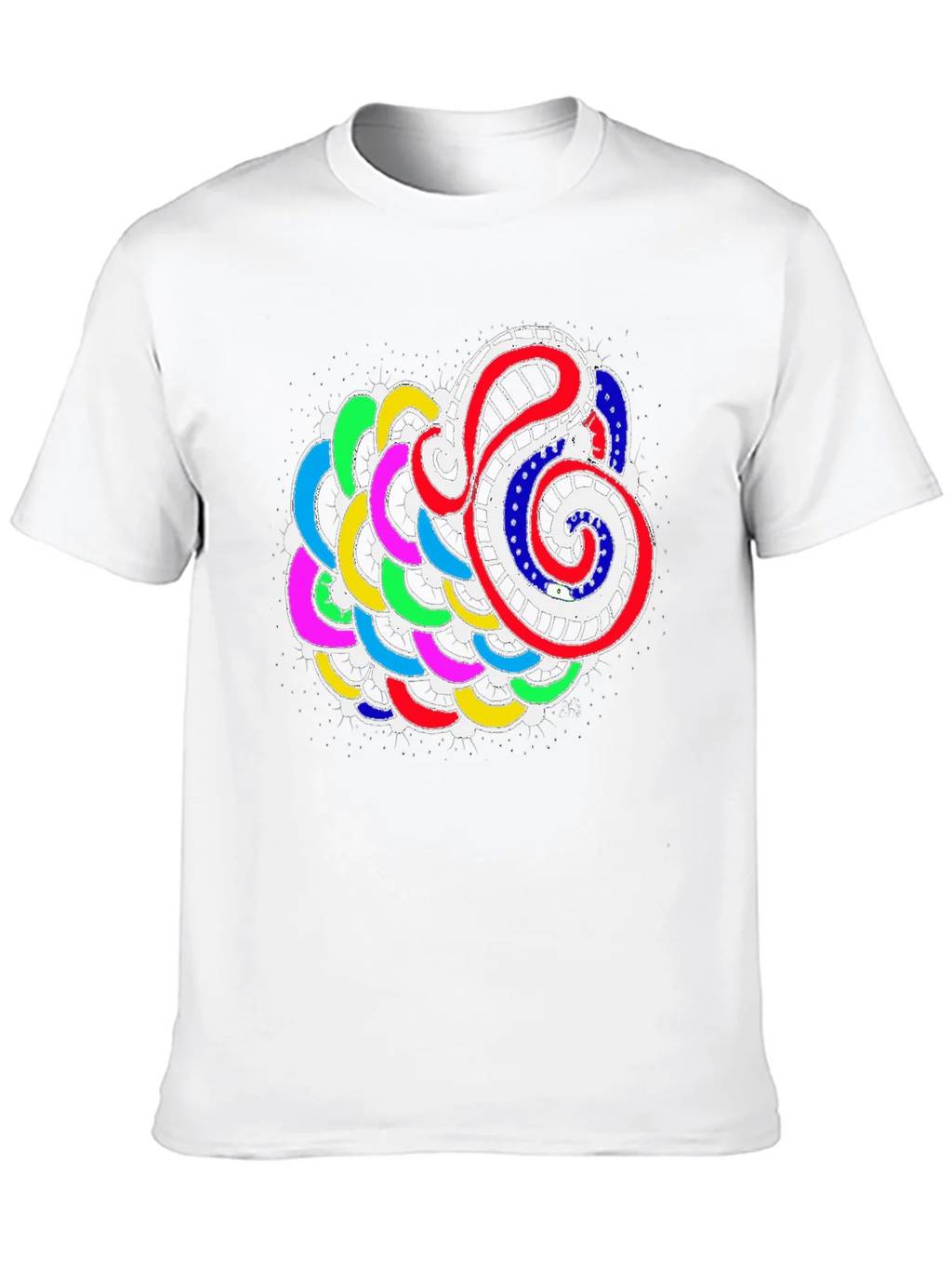 Abstract Colorful Graphic Print Black Tee product image 9
