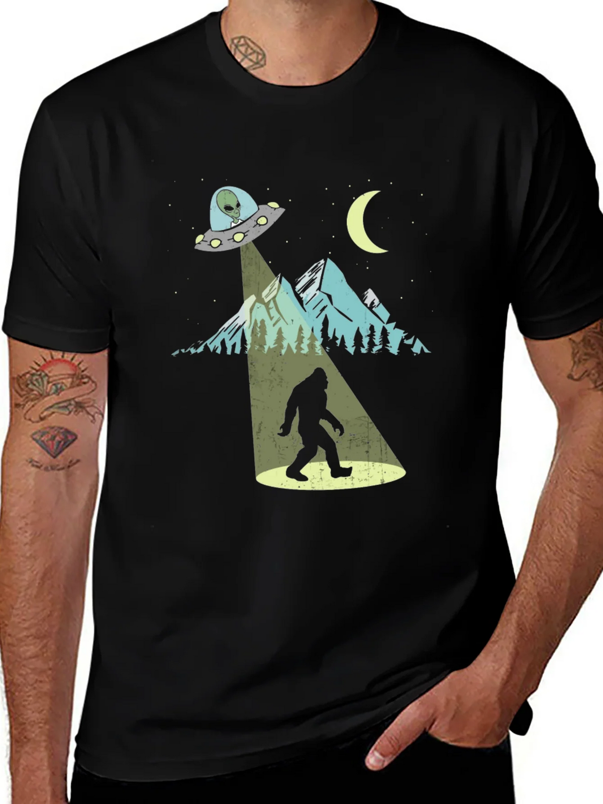 UFO Bigfoot T-Shirt - Alien Abduction Tee product image 1