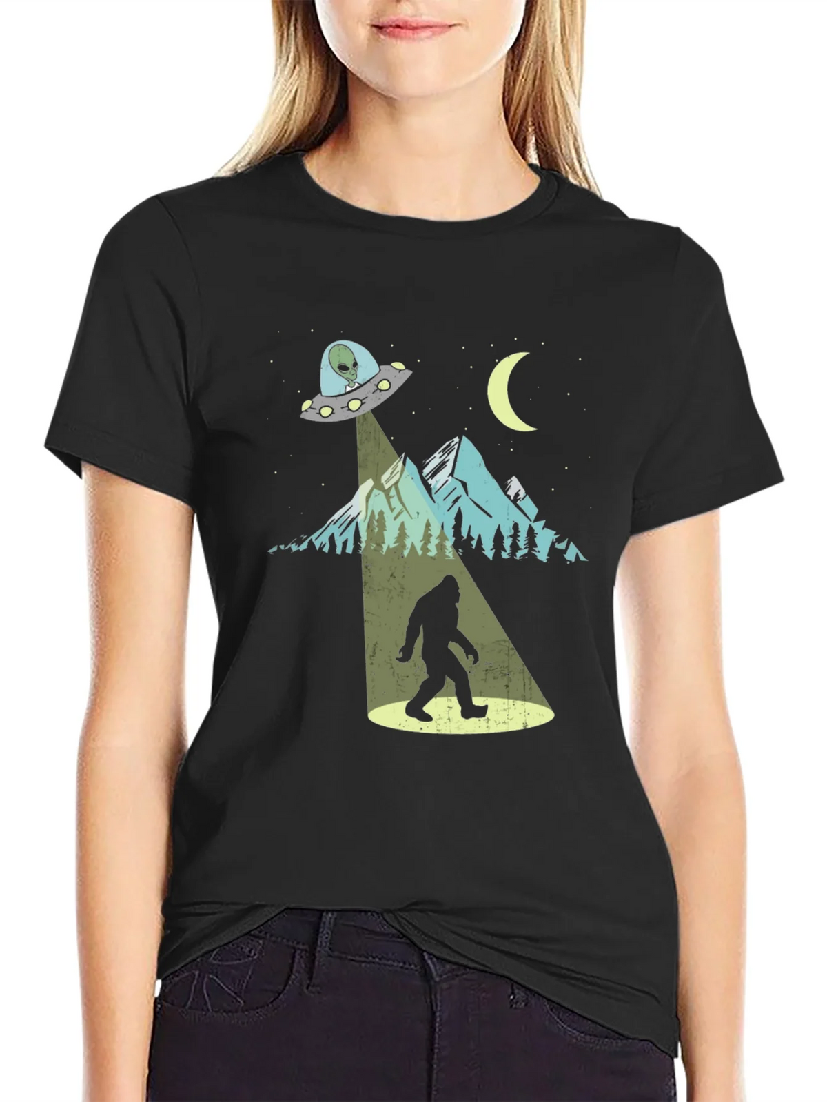 UFO Bigfoot T-Shirt - Alien Abduction Tee product image 2