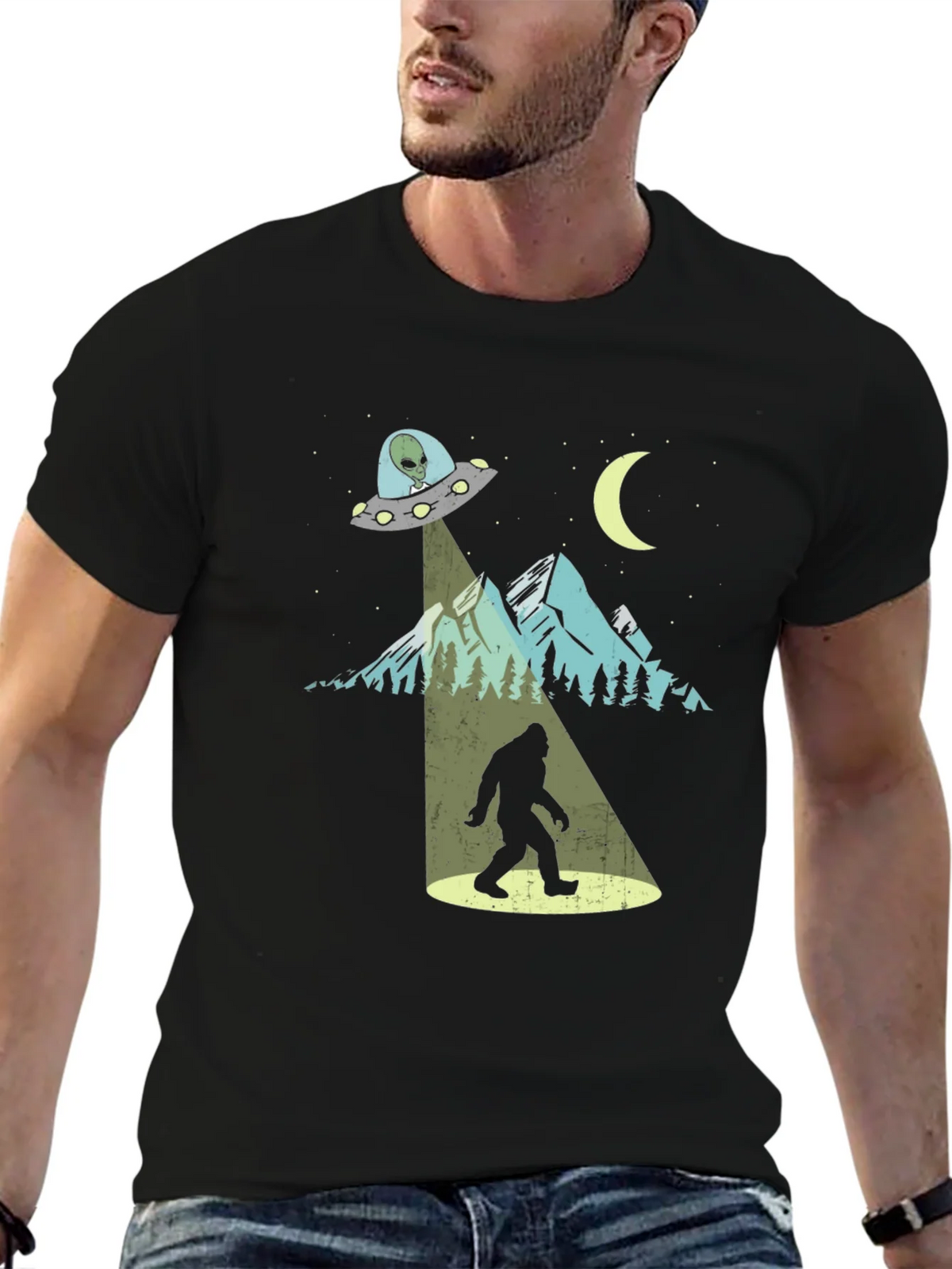 UFO Bigfoot T-Shirt - Alien Abduction Tee product image 6