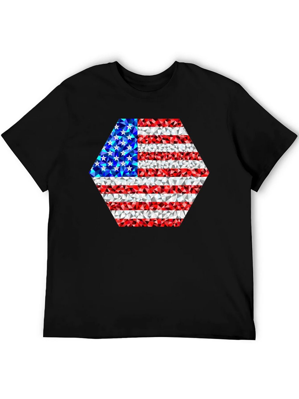American Flag Geometric Design T-Shirt product image 5