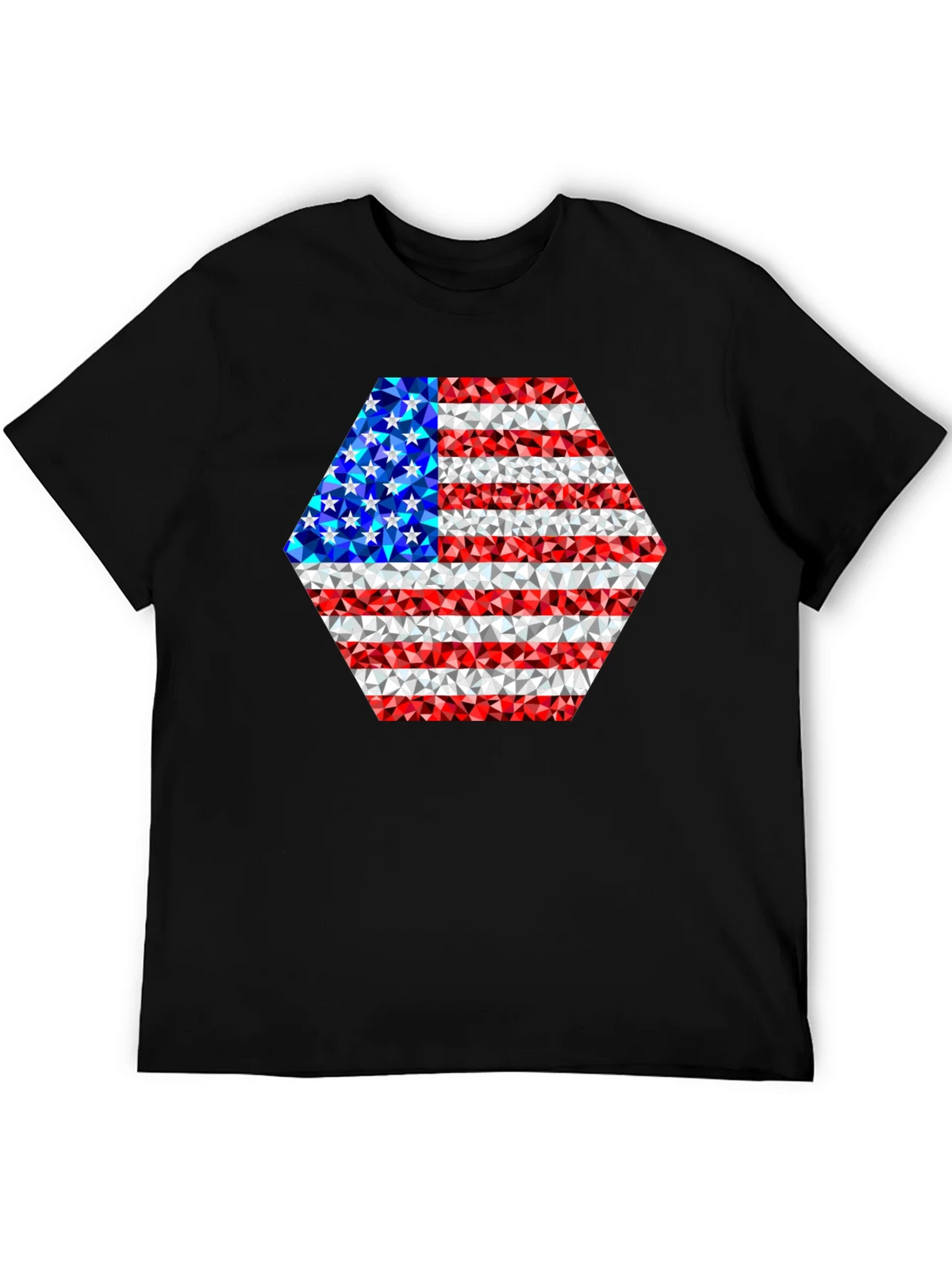 American Flag Geometric Design T-Shirt product image 5