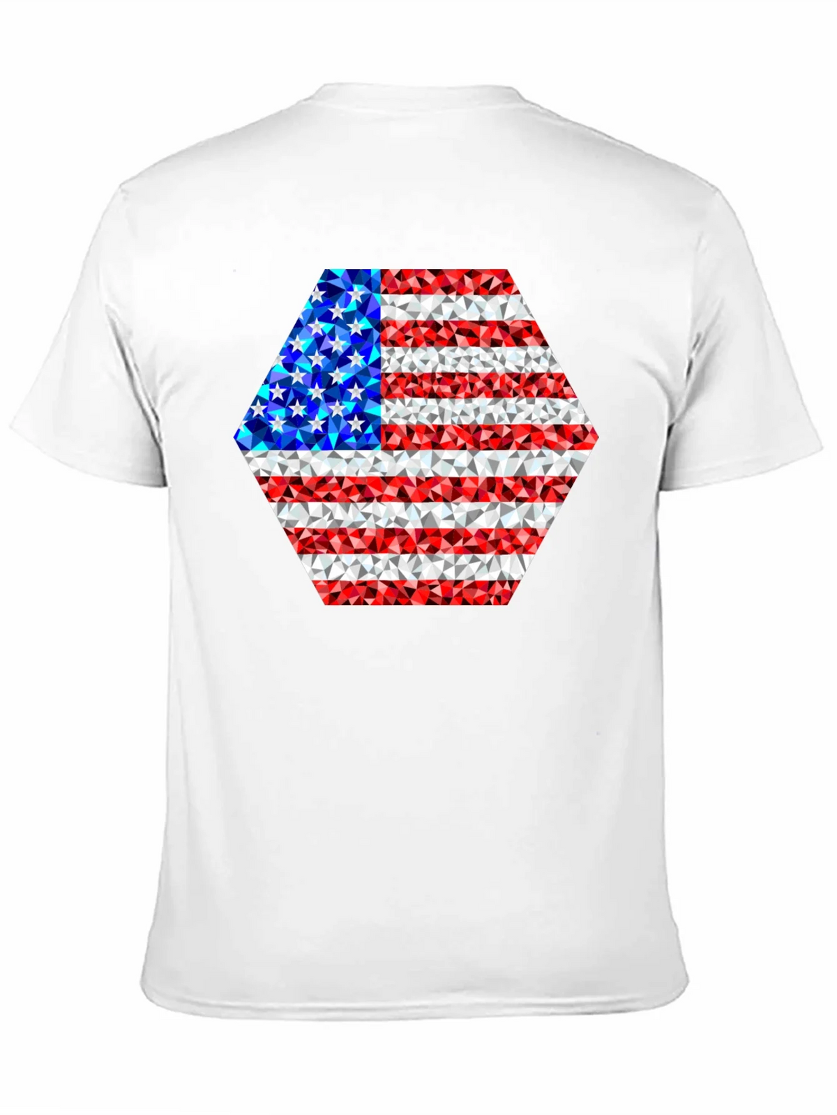 American Flag Geometric Design T-Shirt product image 10