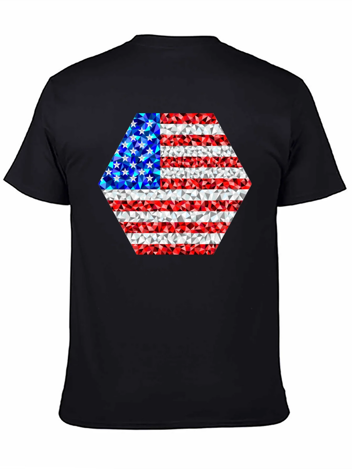 American Flag Geometric Design T-Shirt product image 4