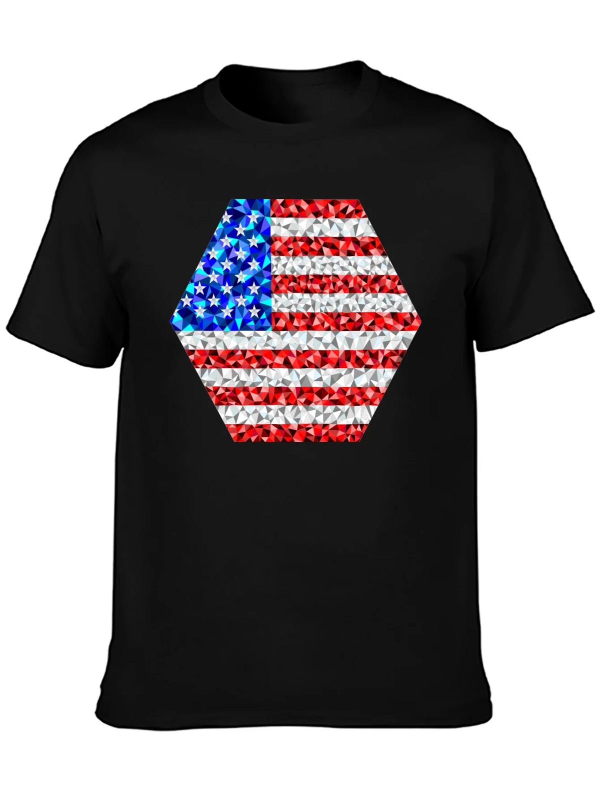 American Flag Geometric Design T-Shirt product image 3