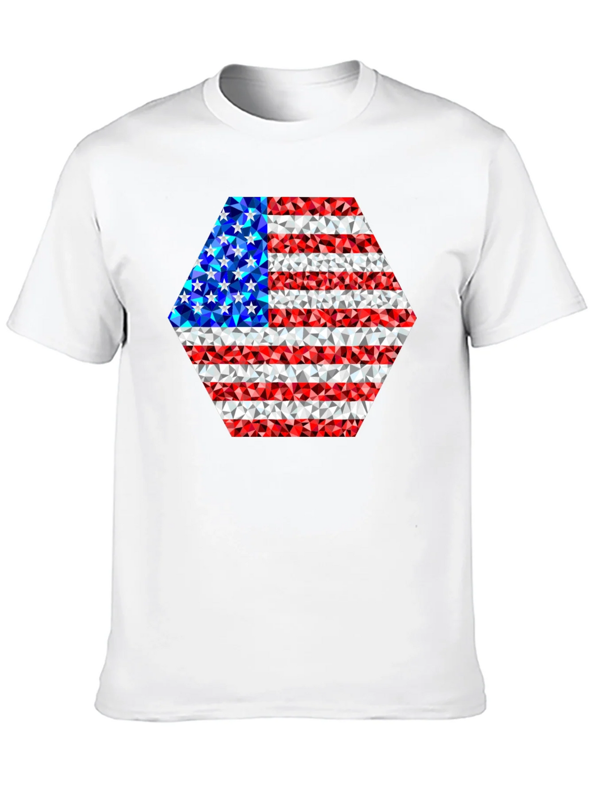 American Flag Geometric Design T-Shirt product image 9