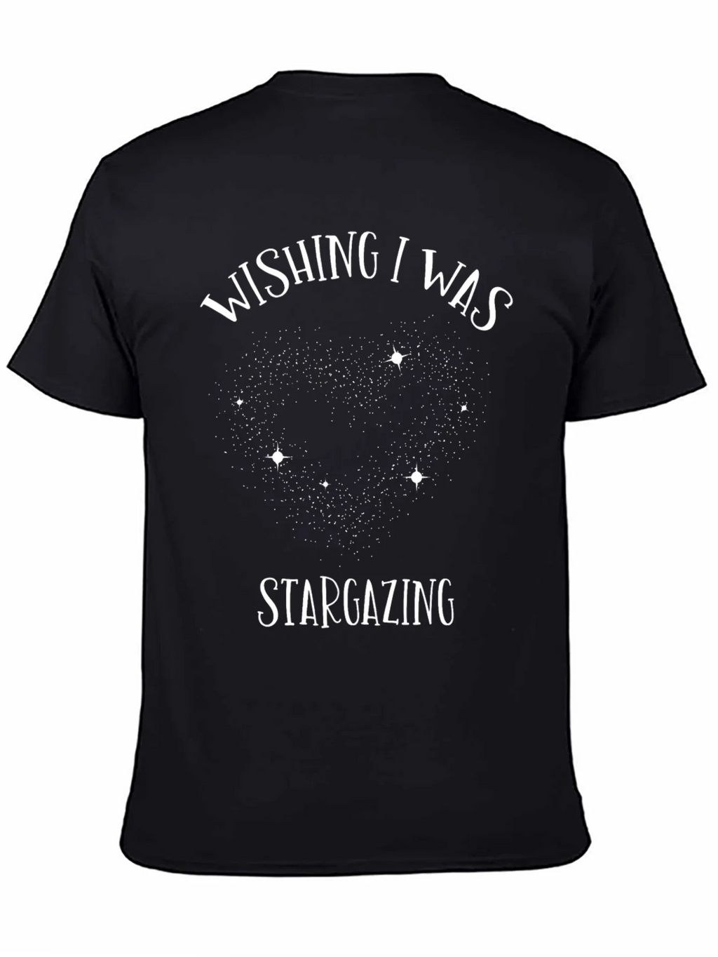 Wishing I Was Stargazing Black Graphic T-Shirt product image 1
