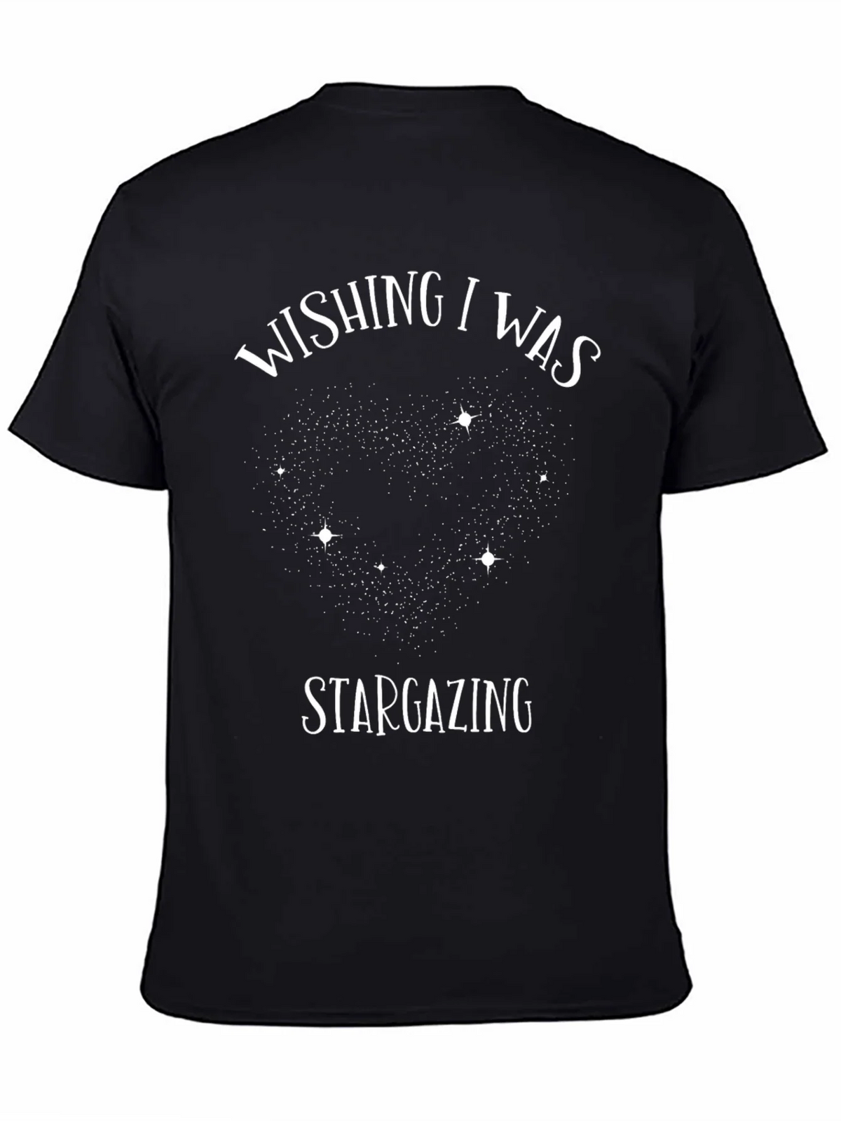 Wishing I Was Stargazing Black Graphic T-Shirt product image 1
