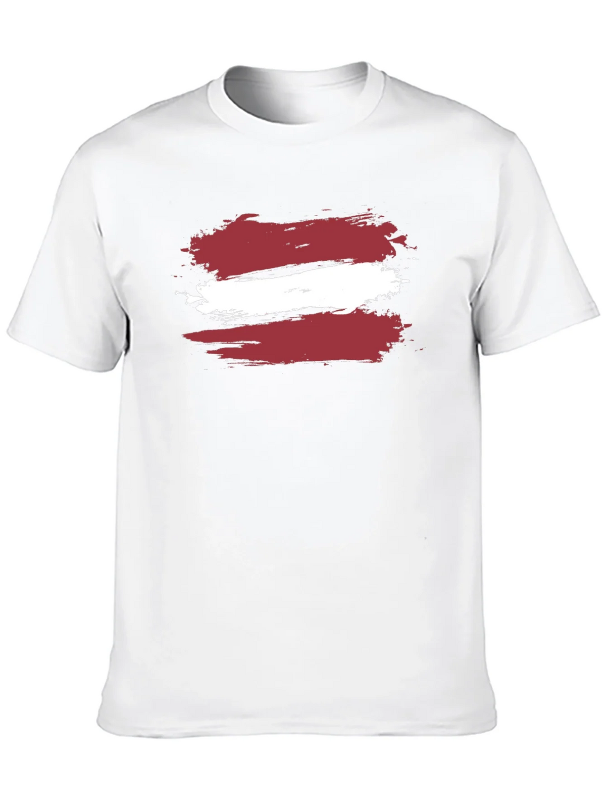 Latvia Flag Brushstroke T-Shirt - Black Casual Style product image 9