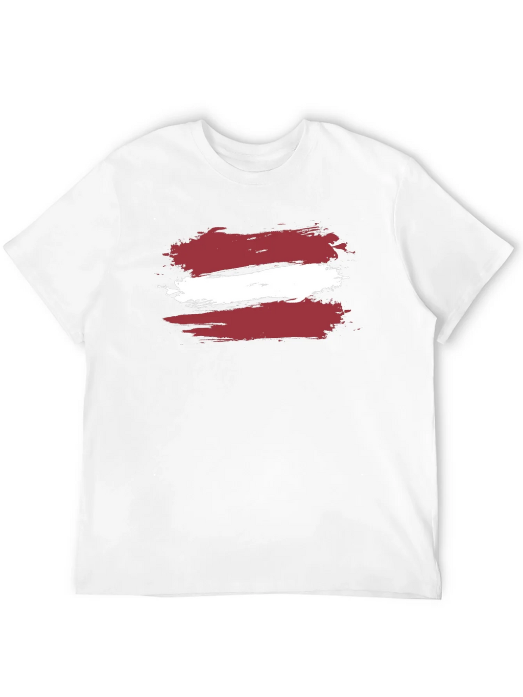 Latvia Flag Brushstroke T-Shirt - Black Casual Style product image 11
