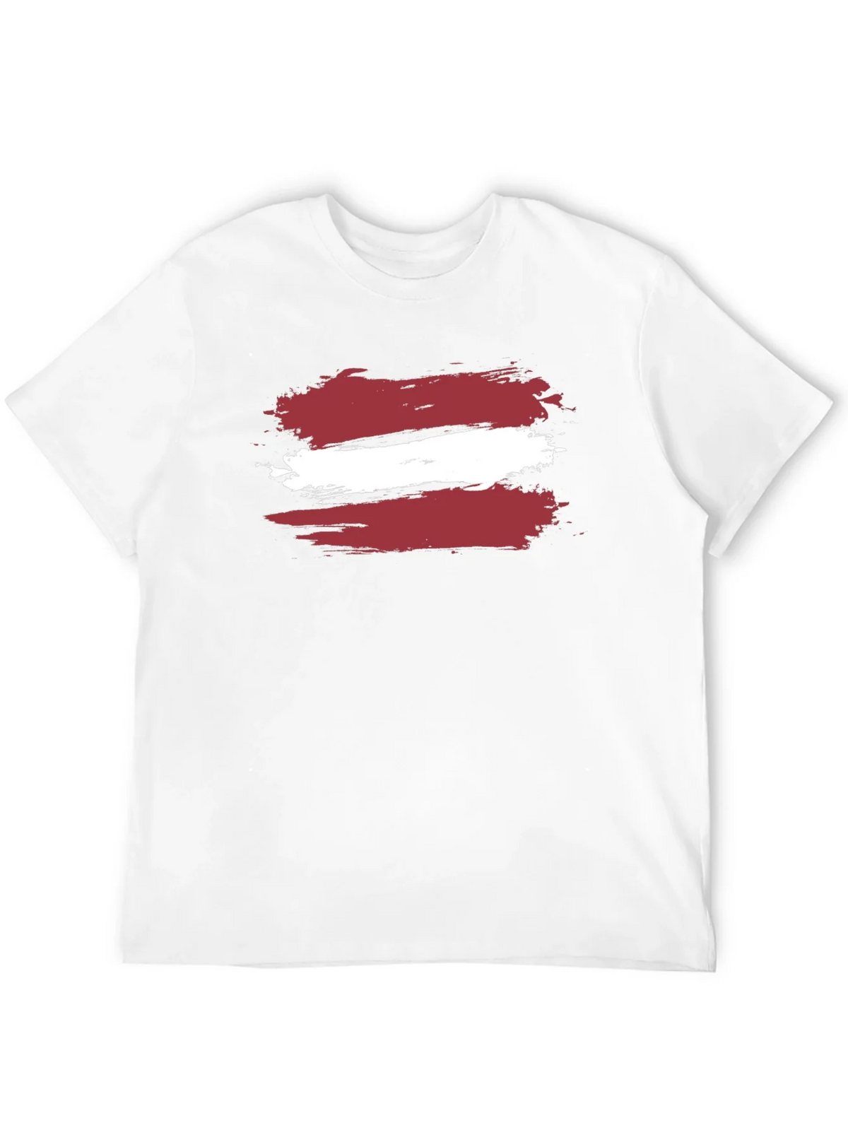 Latvia Flag Brushstroke T-Shirt - Black Casual Style product image 11