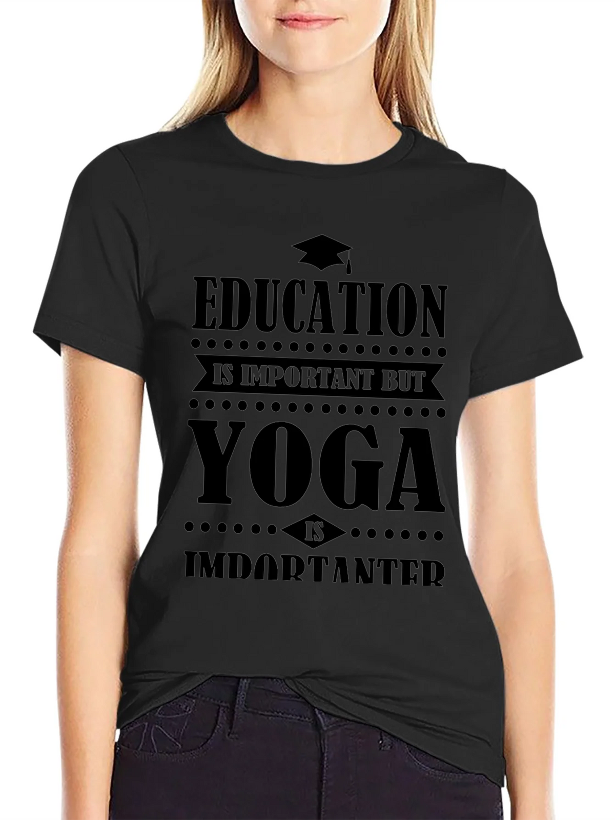Education is Important Yoga is Importanter Graphic Tee product image 2