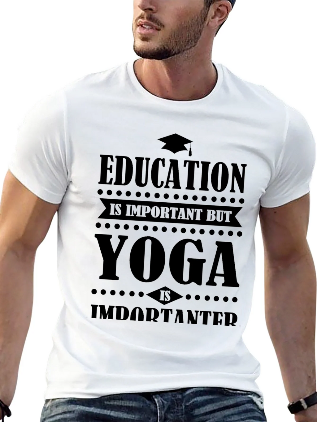 Education is Important Yoga is Importanter Graphic Tee product image 12