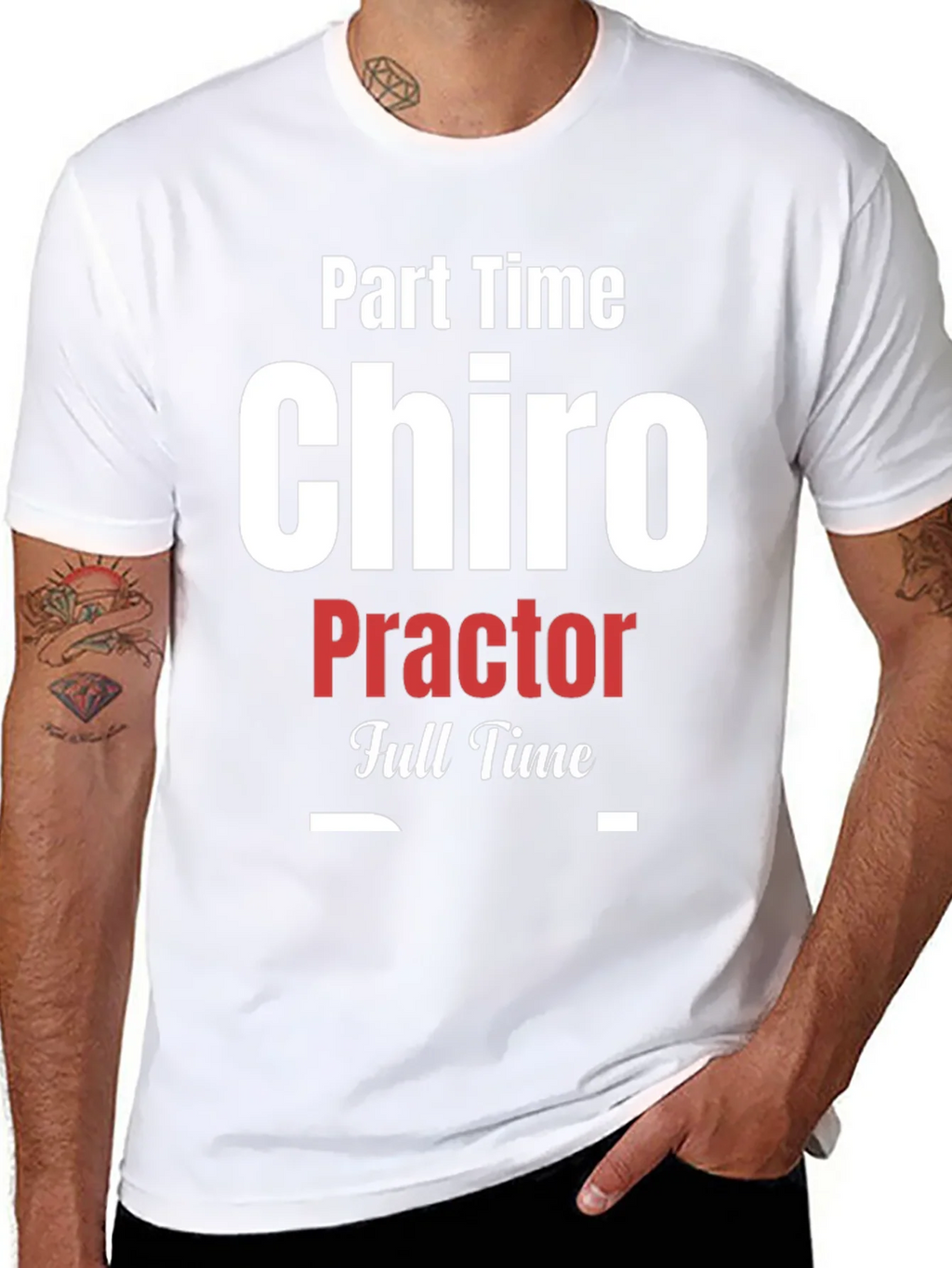 Part Time Chiro Full T-Shirt - Black product image 5