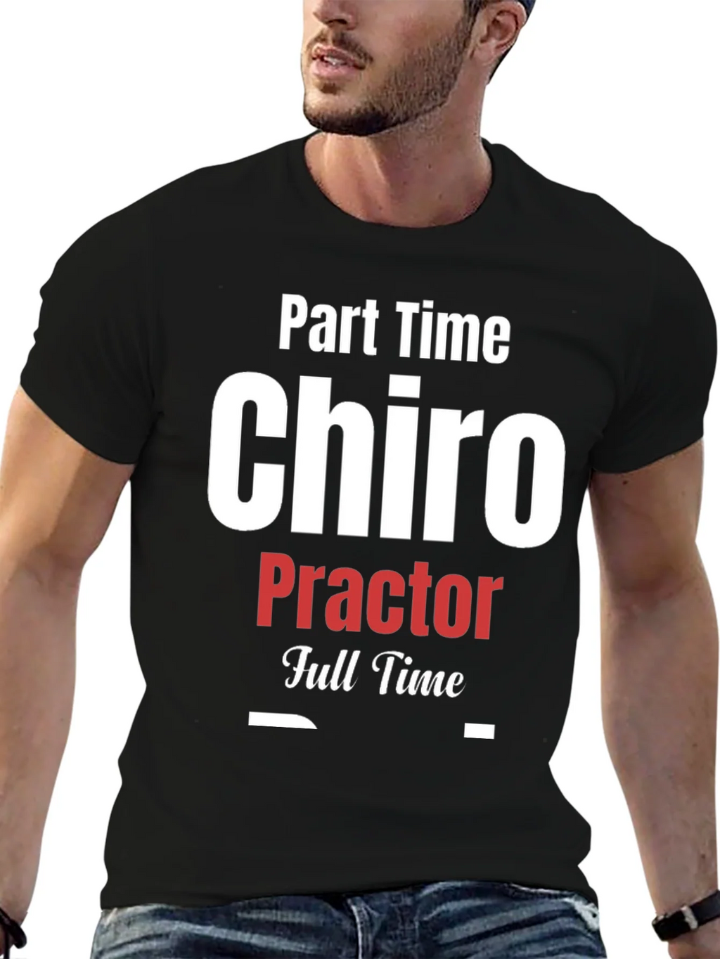 Part Time Chiro Full T-Shirt - Black product image 4