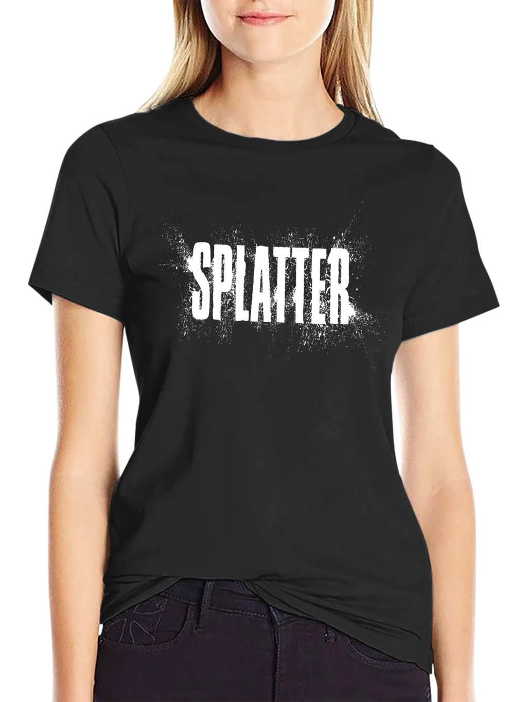 Splatter Print Black T-Shirt - Casual Style product image 2