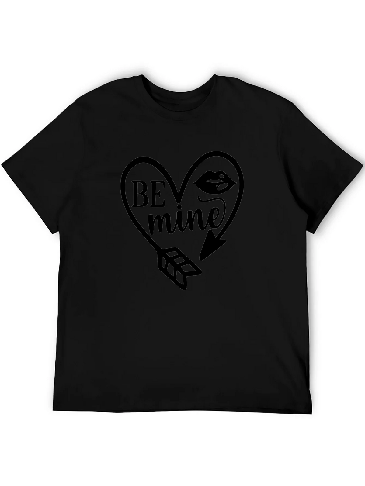 Be Mine Heart Arrow Graphic Black T-Shirt product image 5