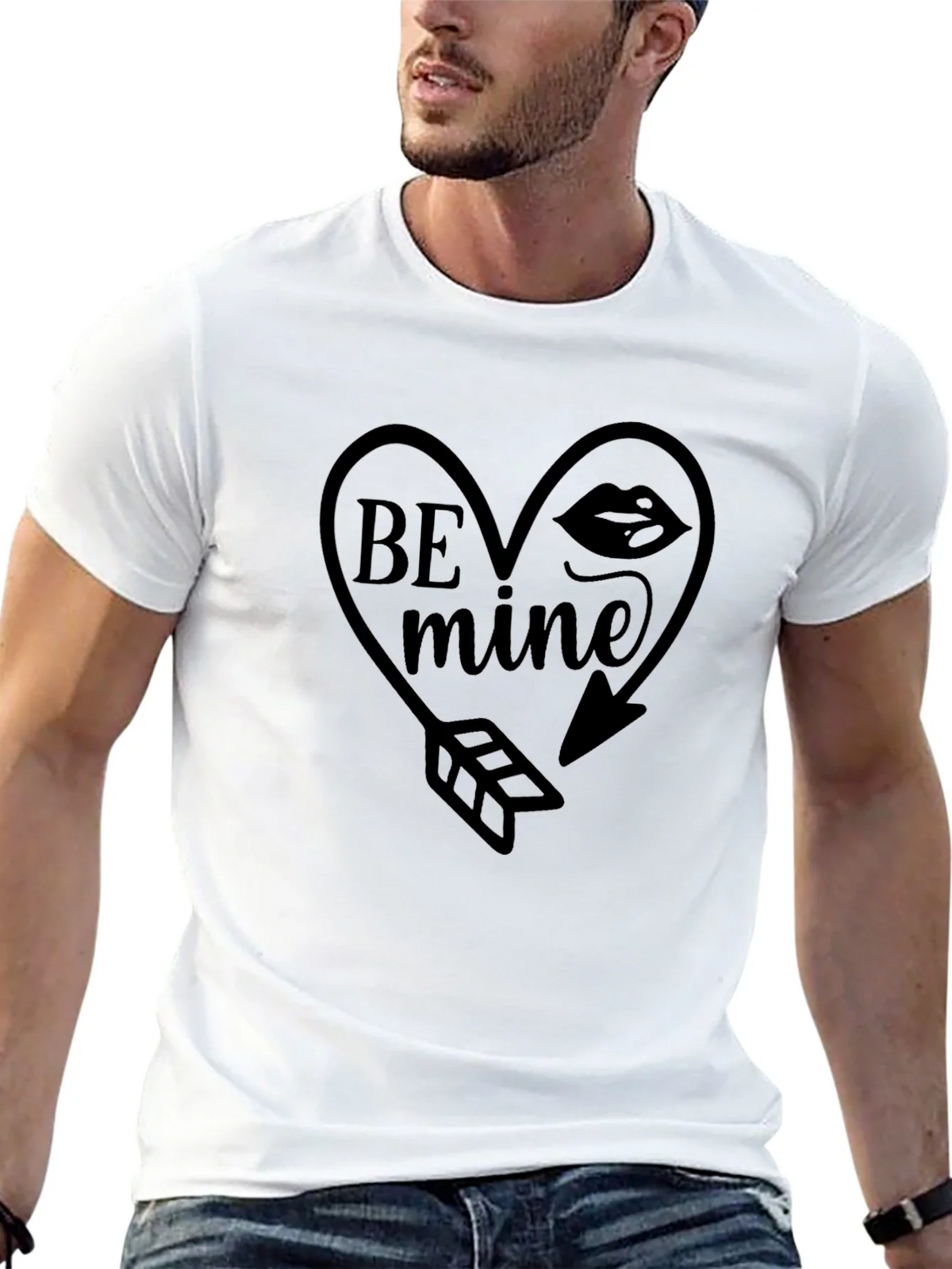 Be Mine Heart Arrow Graphic Black T-Shirt product image 12