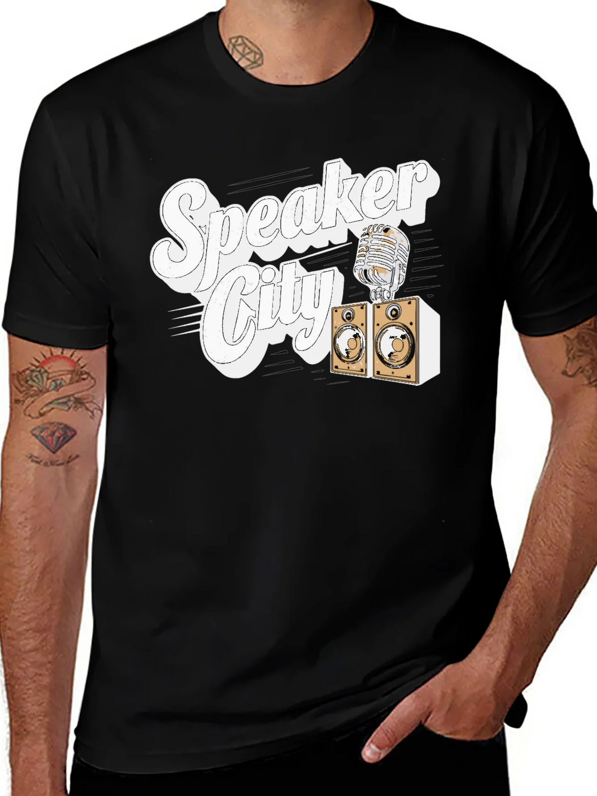 Speaker City T-Shirt - Retro Microphone Design product image 1