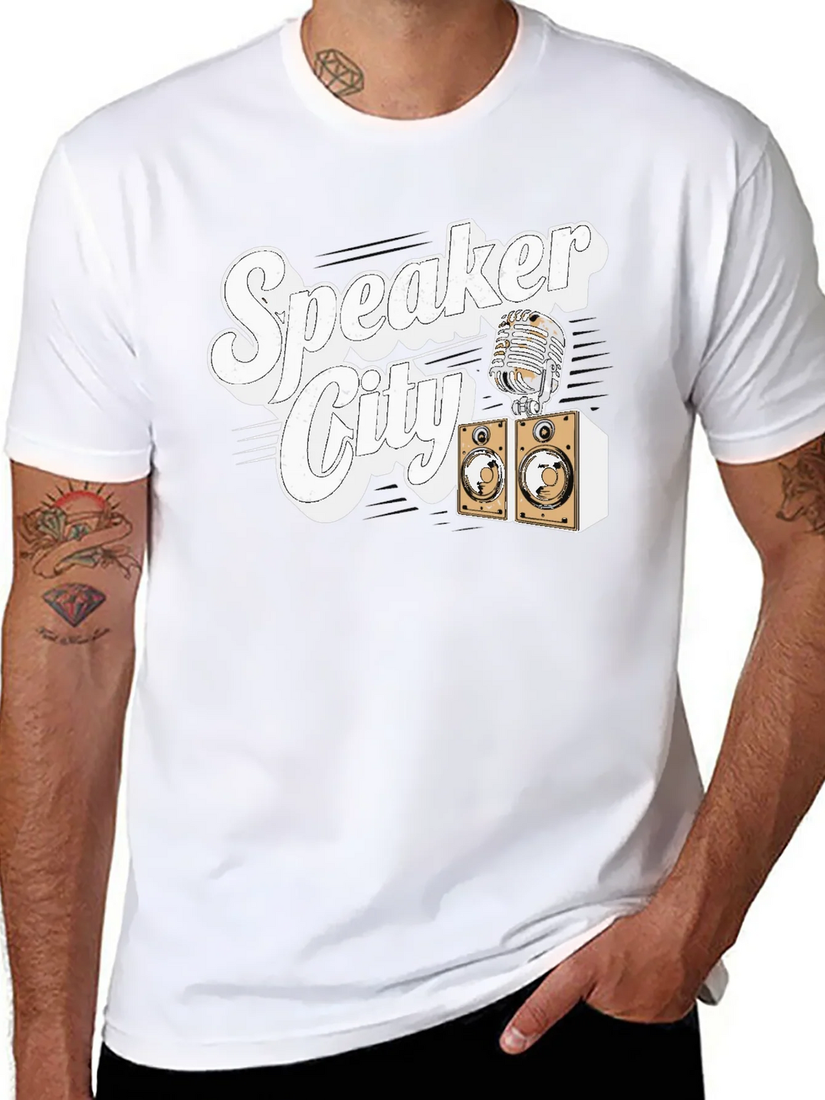 Speaker City T-Shirt - Retro Microphone Design product image 7