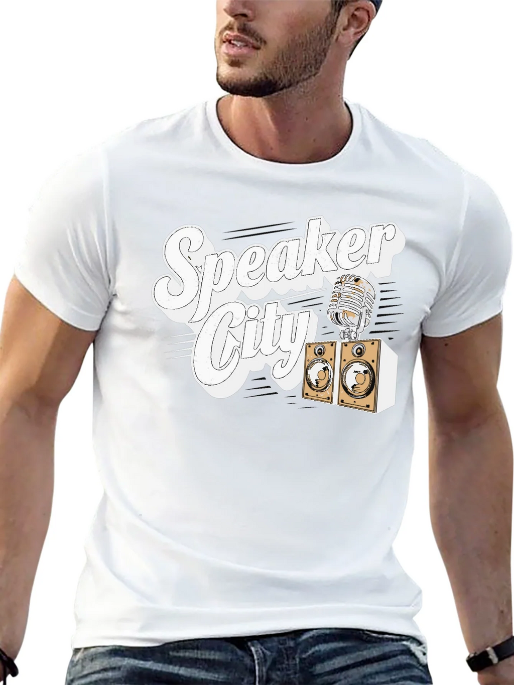 Speaker City T-Shirt - Retro Microphone Design product image 12