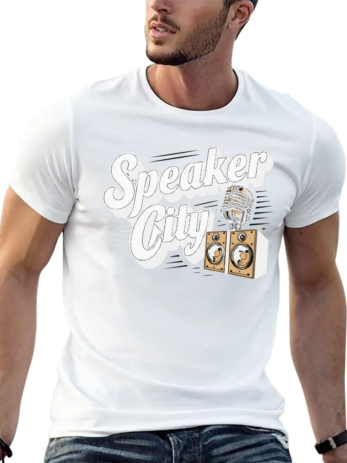 Speaker City T-Shirt - Retro Microphone Design product image 12