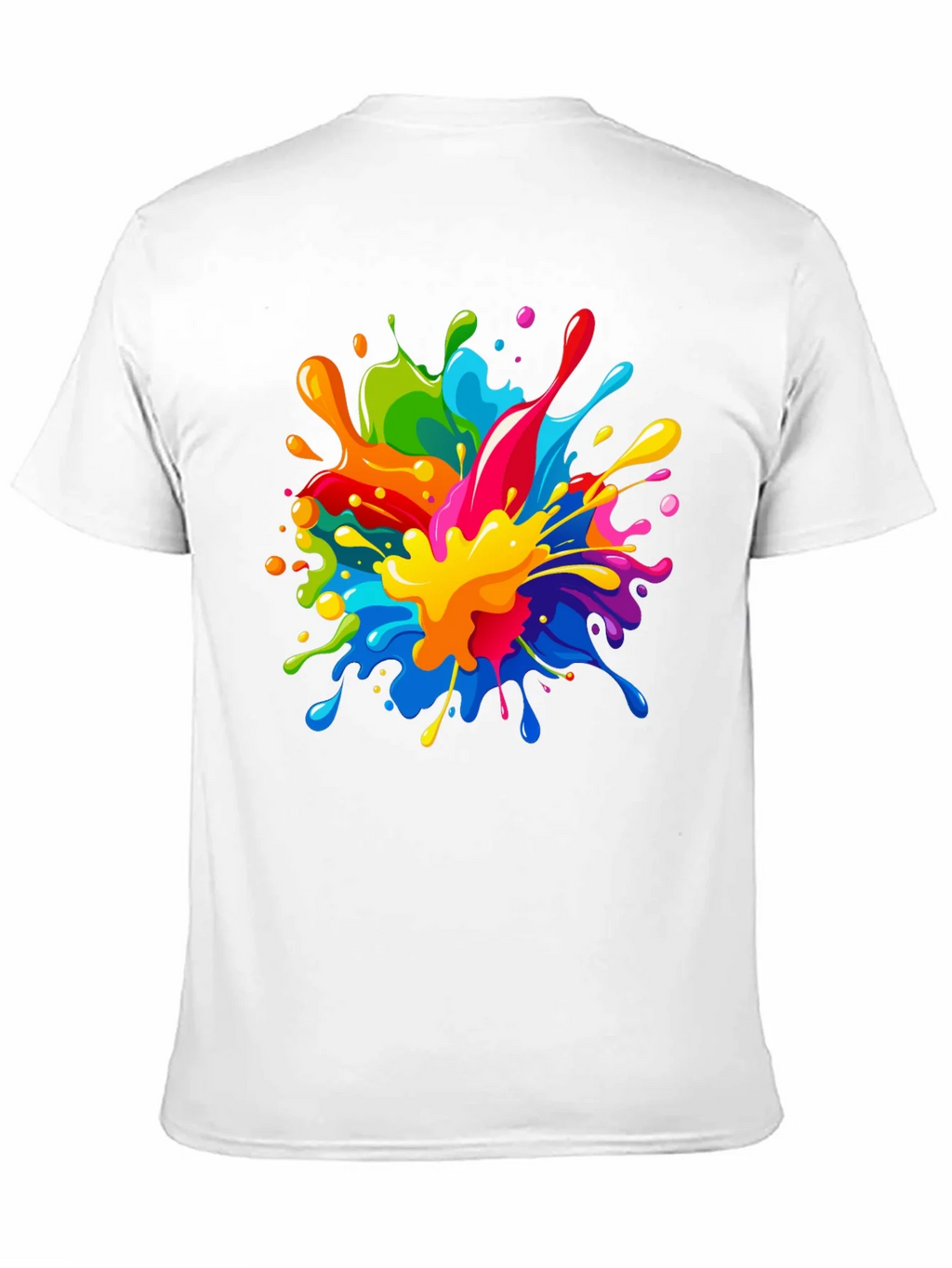 Colorful Paint Splatter Graphic Black T-Shirt product image 10