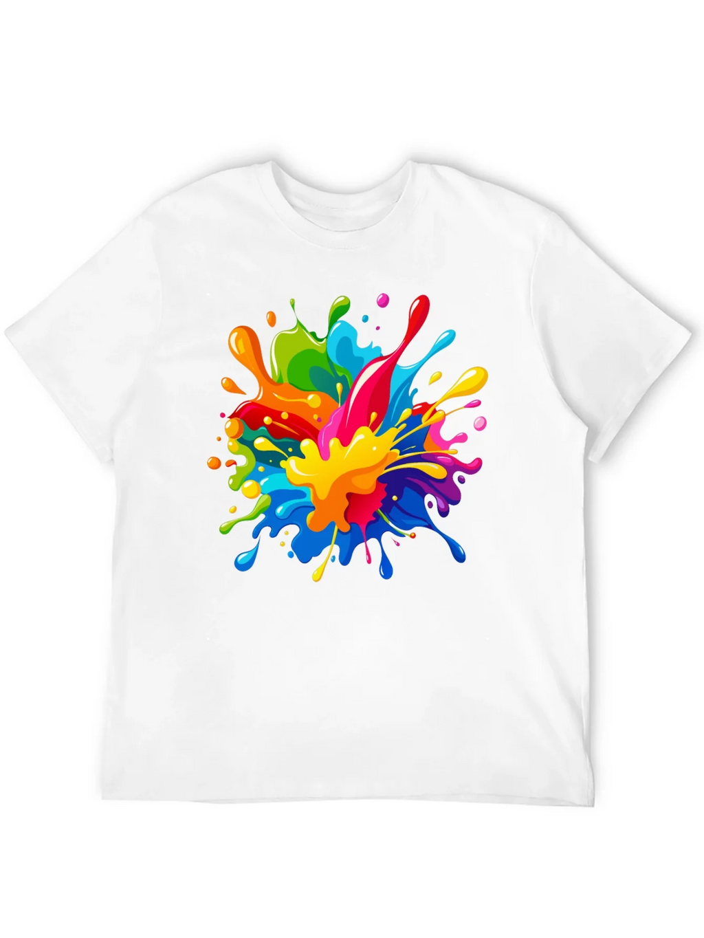 Colorful Paint Splatter Graphic Black T-Shirt product image 11