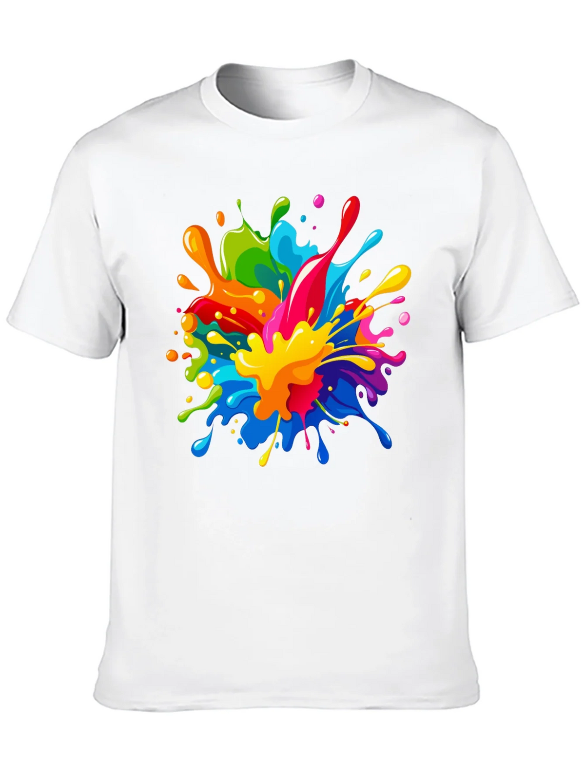 Colorful Paint Splatter Graphic Black T-Shirt product image 9