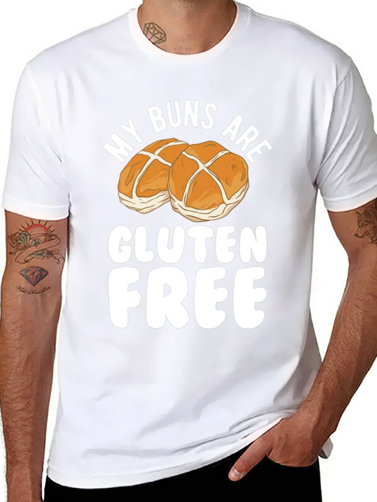 Funny Gluten Free Buns Graphic T-Shirt product image 3
