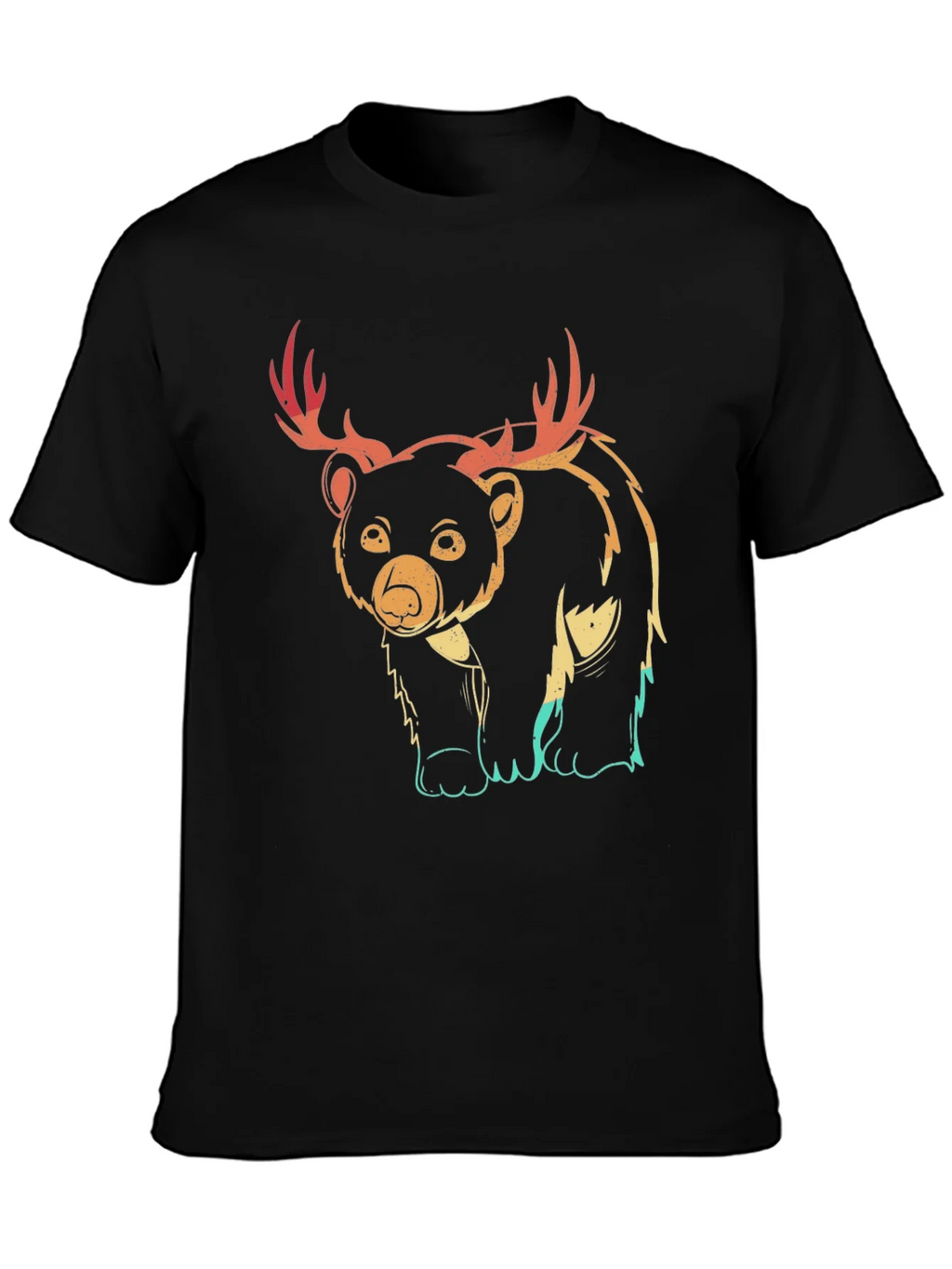 Bear with Antlers Graphic Tee - Black product image 3