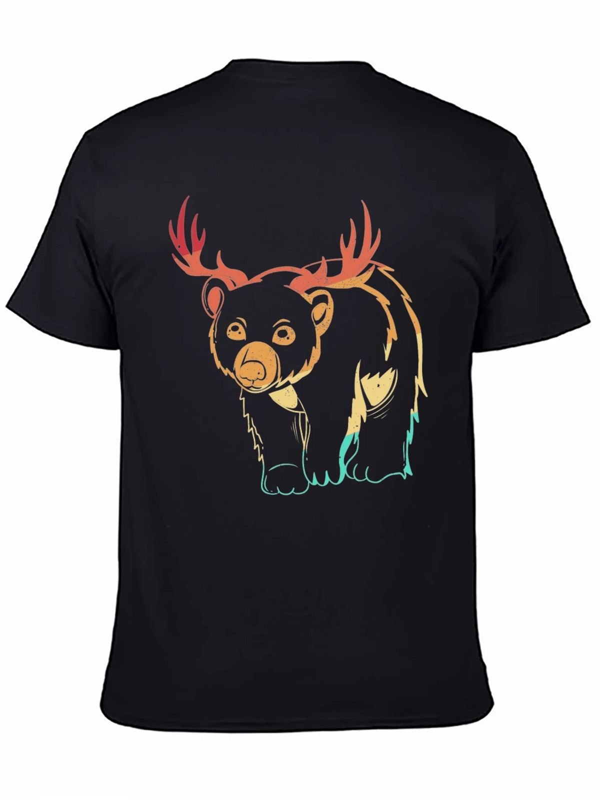 Bear with Antlers Graphic Tee - Black product image 4
