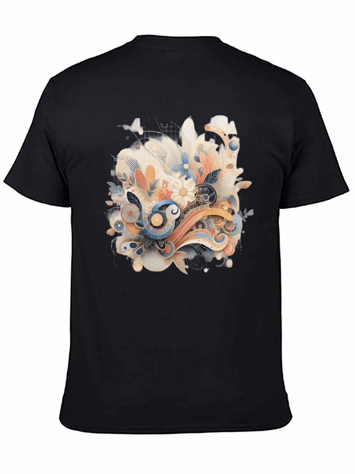 Floral Abstract Graphic Print Black Tee product image 2