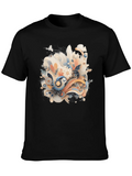 Floral Abstract Graphic Print Black Tee product image 1