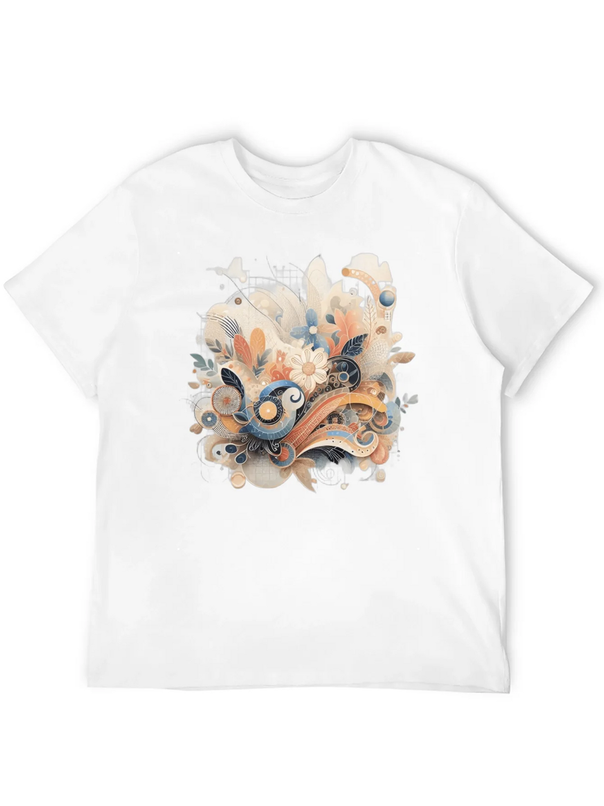 Floral Abstract Graphic Print Black Tee product image 4