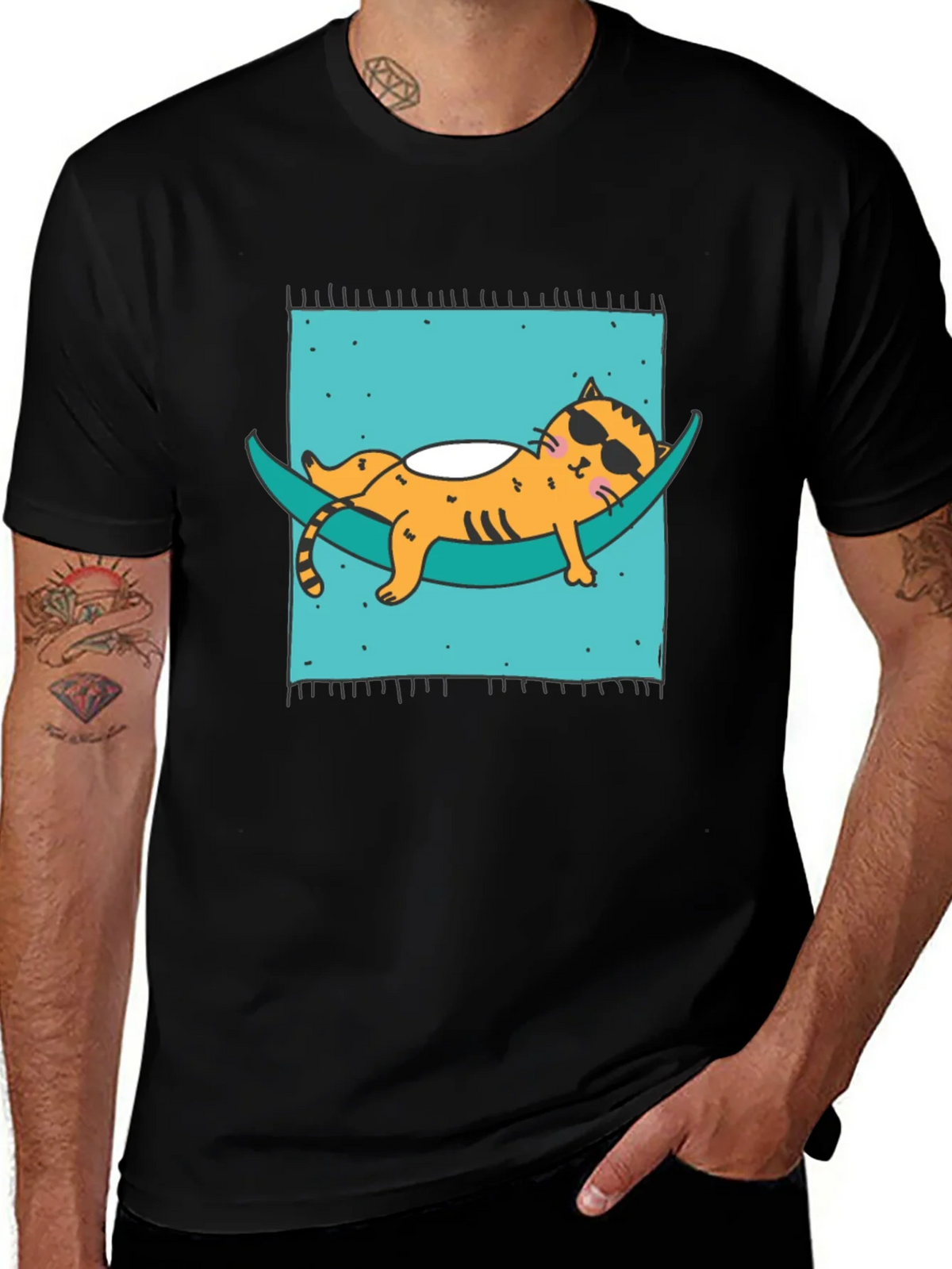 Relaxed Cat Hammock T-Shirt - Cool & Comfortable product image 1