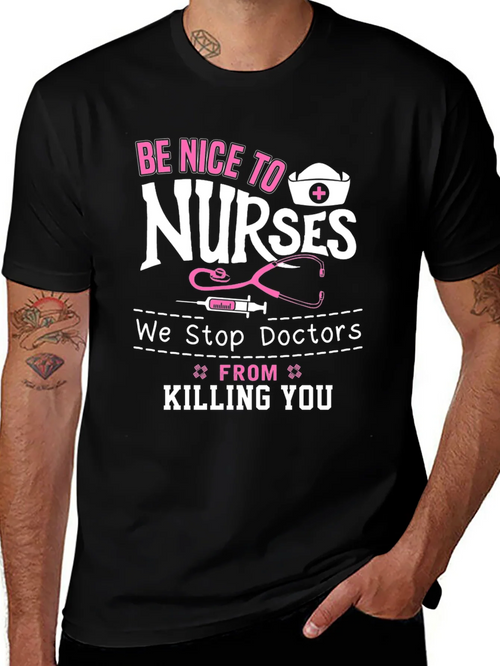 Be Nice to Nurses Graphic T-Shirt product image 1