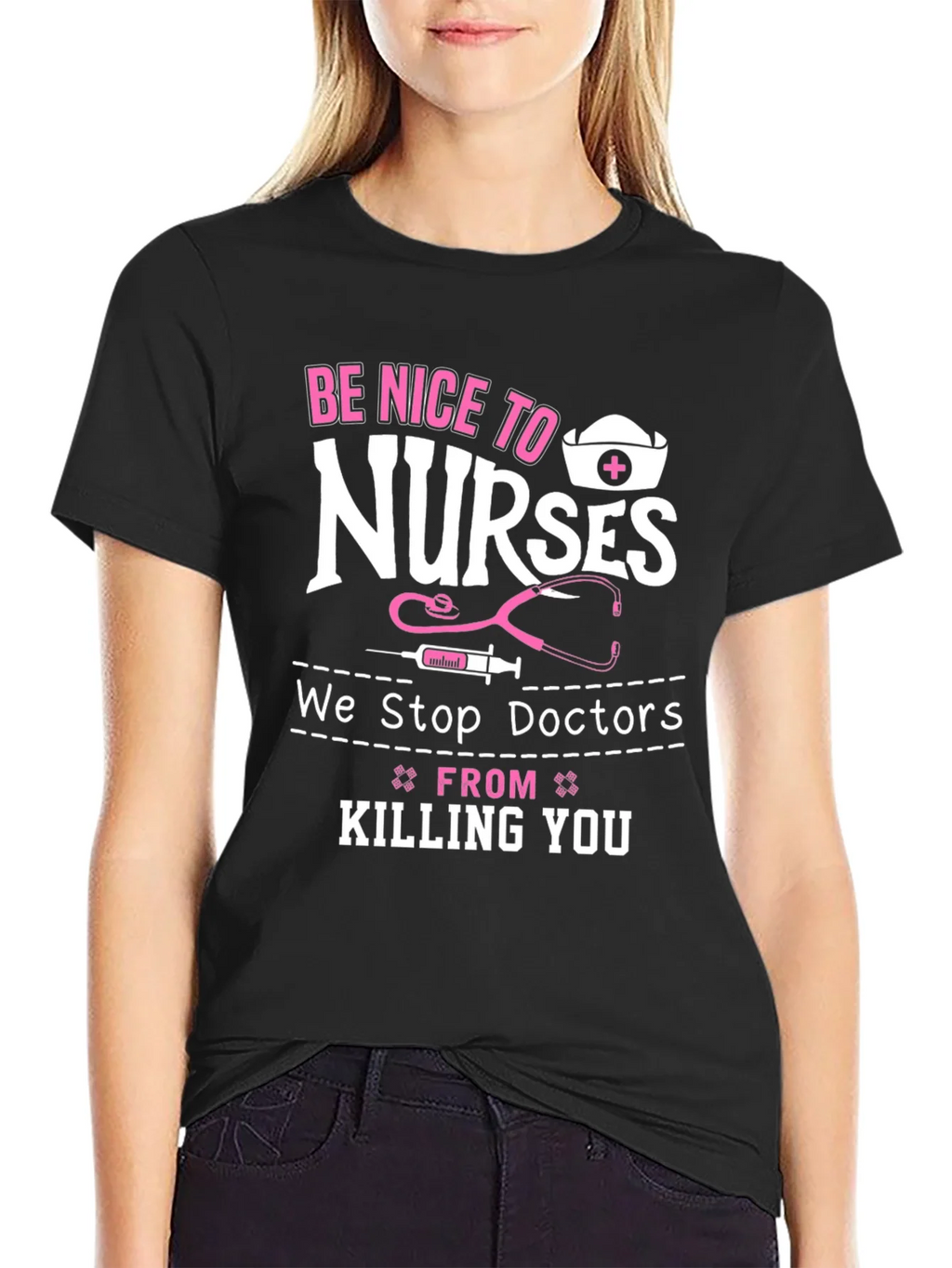 Be Nice to Nurses Graphic T-Shirt product image 2