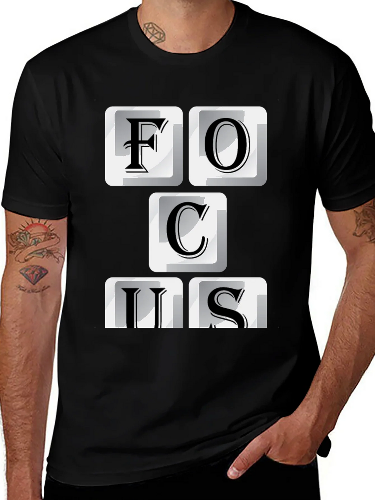 Focus T-Shirt - Funny Keyboard Letter Design product image 1