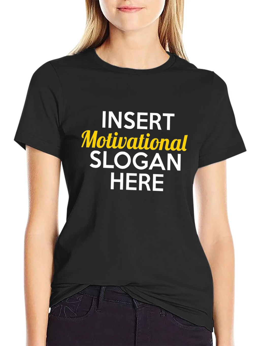 Motivational Slogan Graphic Tee - Black Cotton product image 1