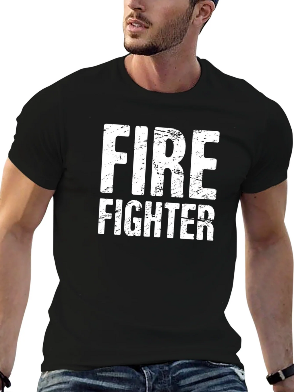 Firefighter Graphic T-Shirt - Black product image 2