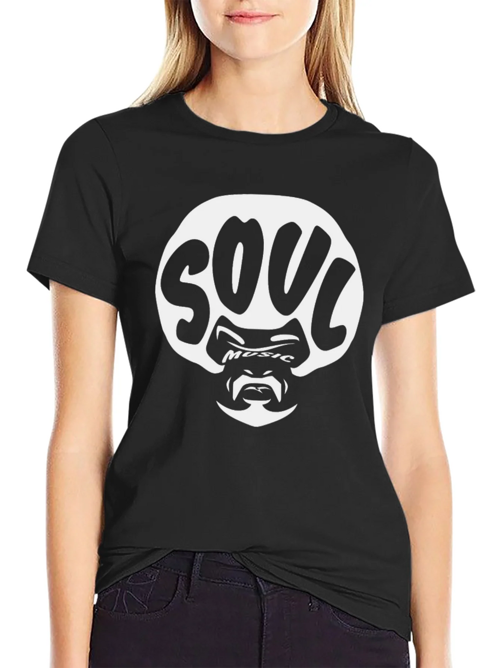 Soul Music Graphic Tee - Black Cotton Blend product image 2