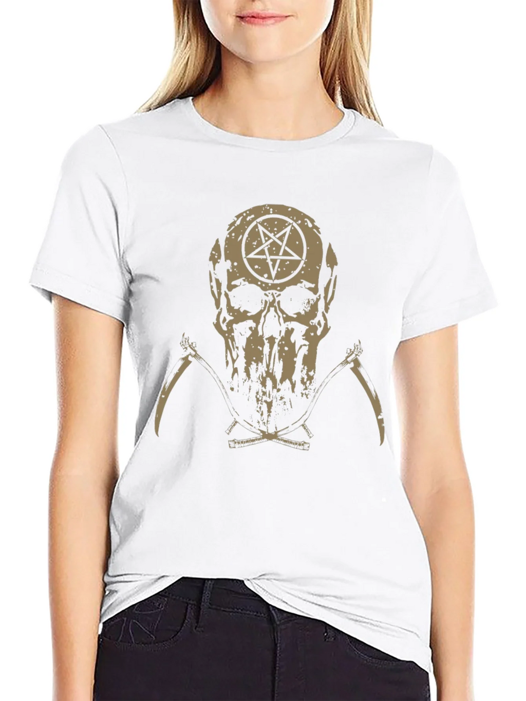 Skull & Pentagram Graphic Tee - Dark Humor Fashion product image 8