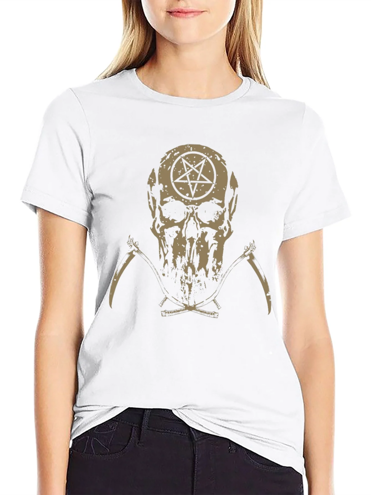 Skull & Pentagram Graphic Tee - Dark Humor Fashion product image 8