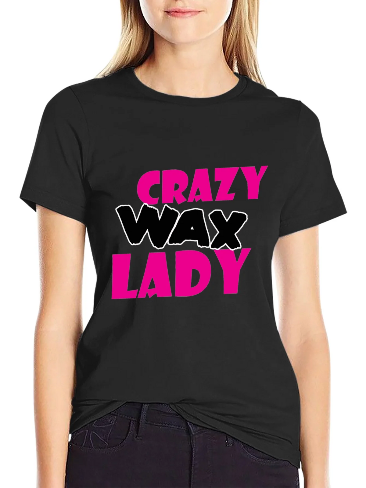 Crazy Wax Lady Graphic Tee - Black T-Shirt product image 2