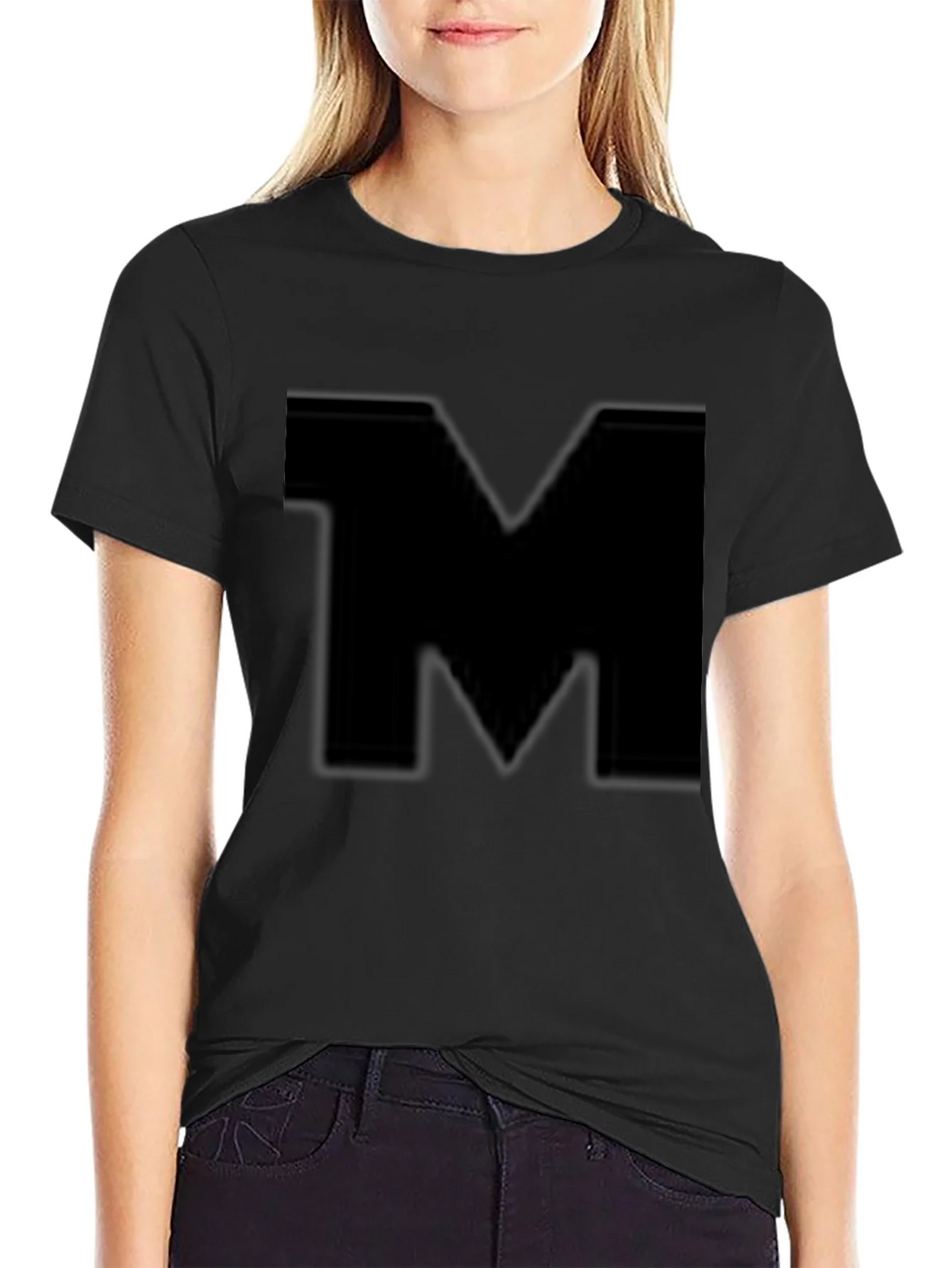 Bold M Black T-Shirt - Stylish Casual Wear product image 2
